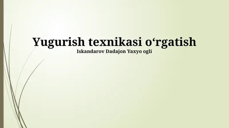 Yugurish texnikasi oʻrgatish