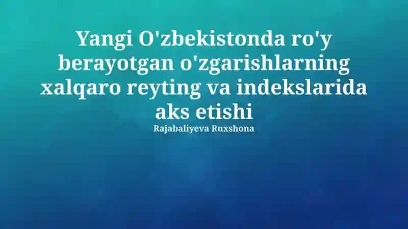 Islohotlarning iqtisodiy ko'rsatkichlarga ta'siri
