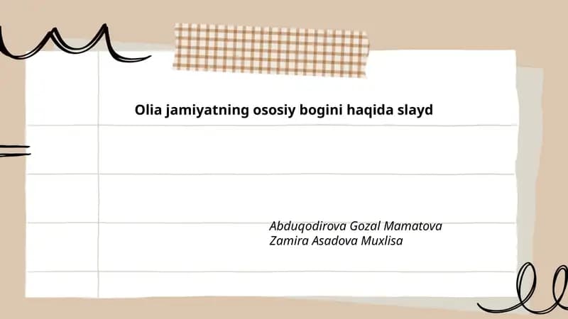 Olia jamiyatning ososiy bogini haqida slayd