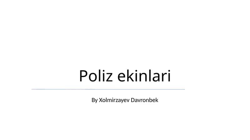Poliz ekinlari