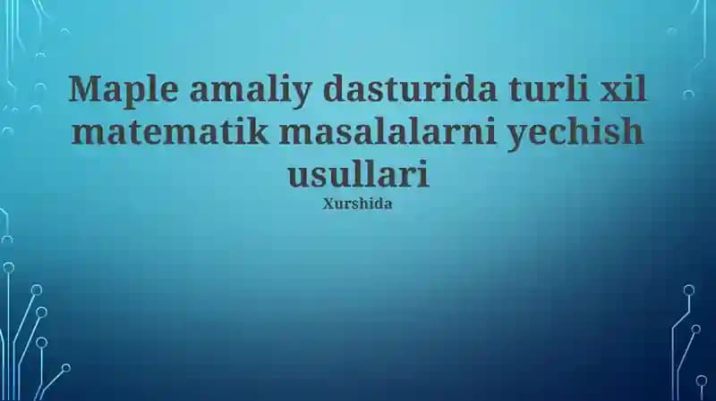Maple amaliy dasturi