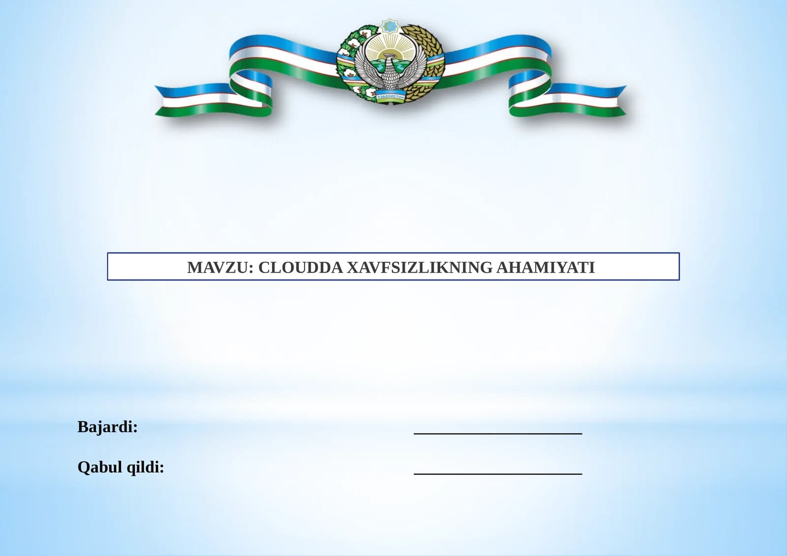 CLOUDDA XAVFSIZLIKNING AHAMIYATI