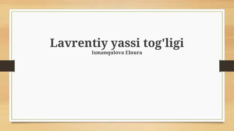 Lavrentiy Yassi tizmasi