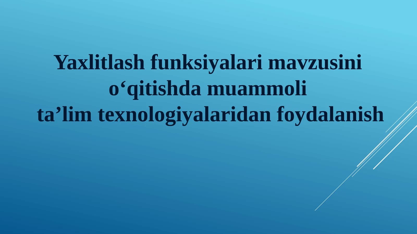 Yaxlitlash funksiyalari