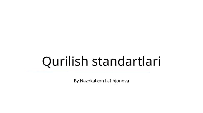 Qurilish standartlari