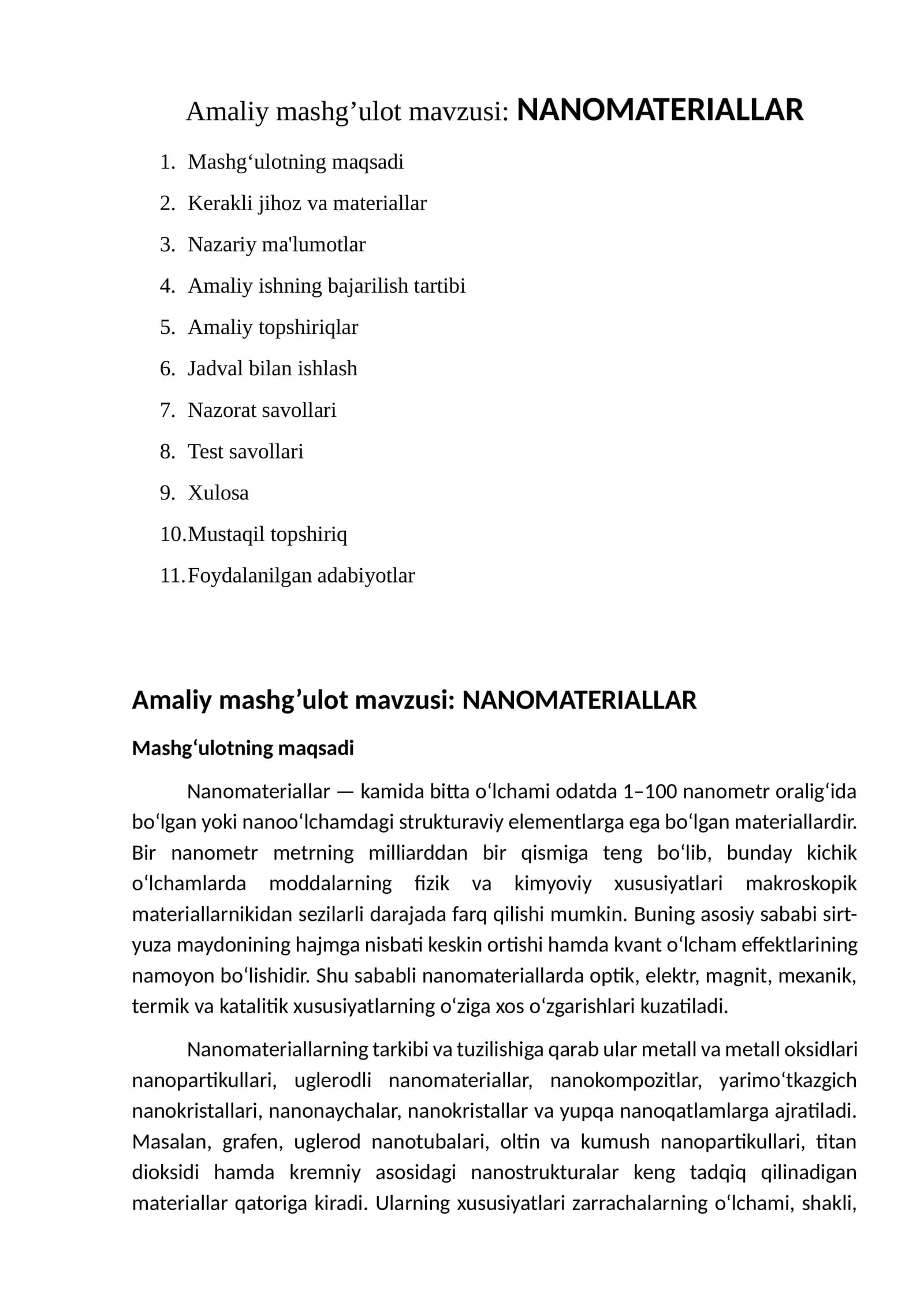 NANOMATERIALLAR