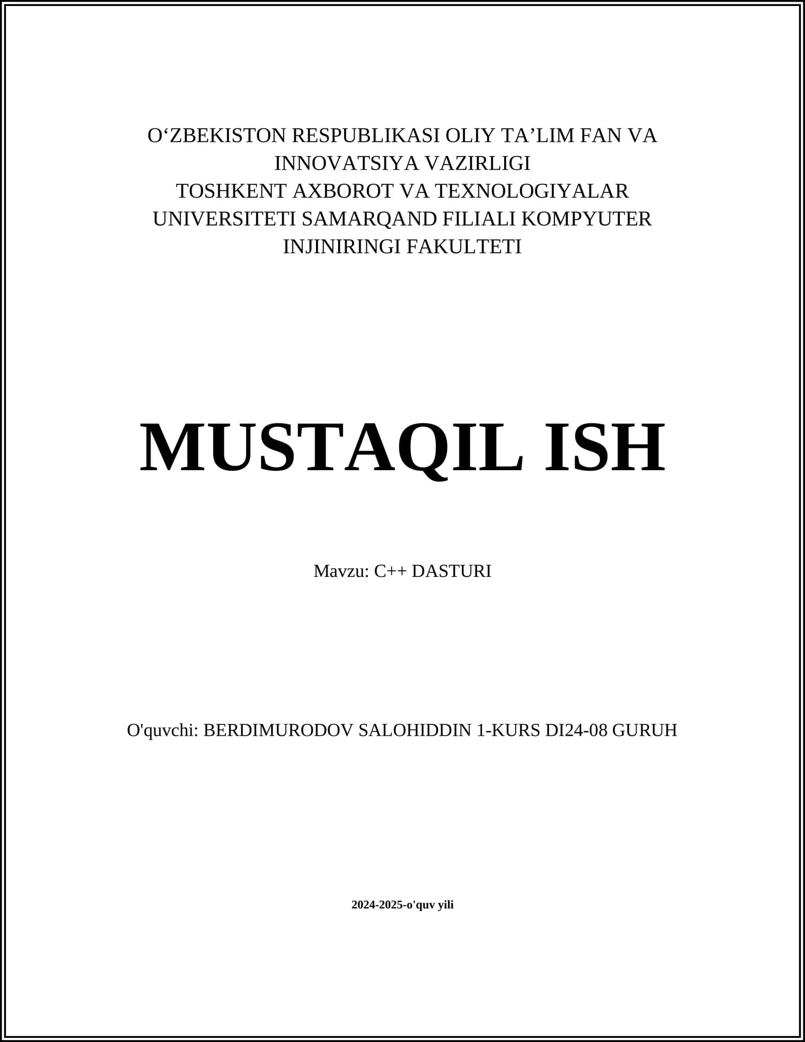 C++ DASTURI