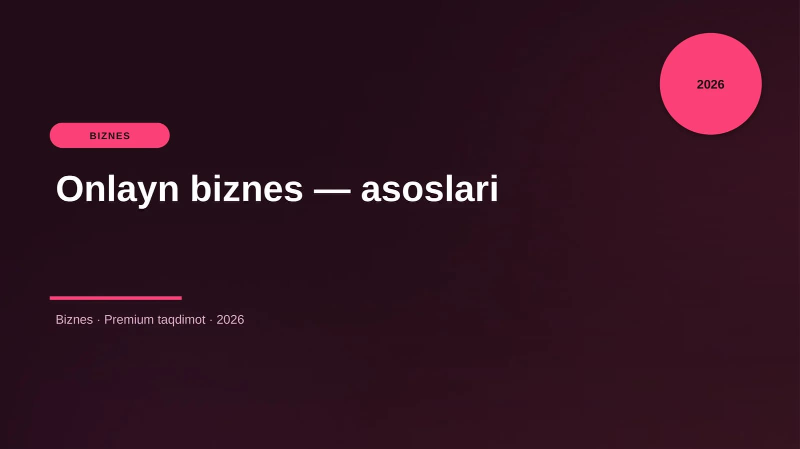 Onlayn biznes — asoslari