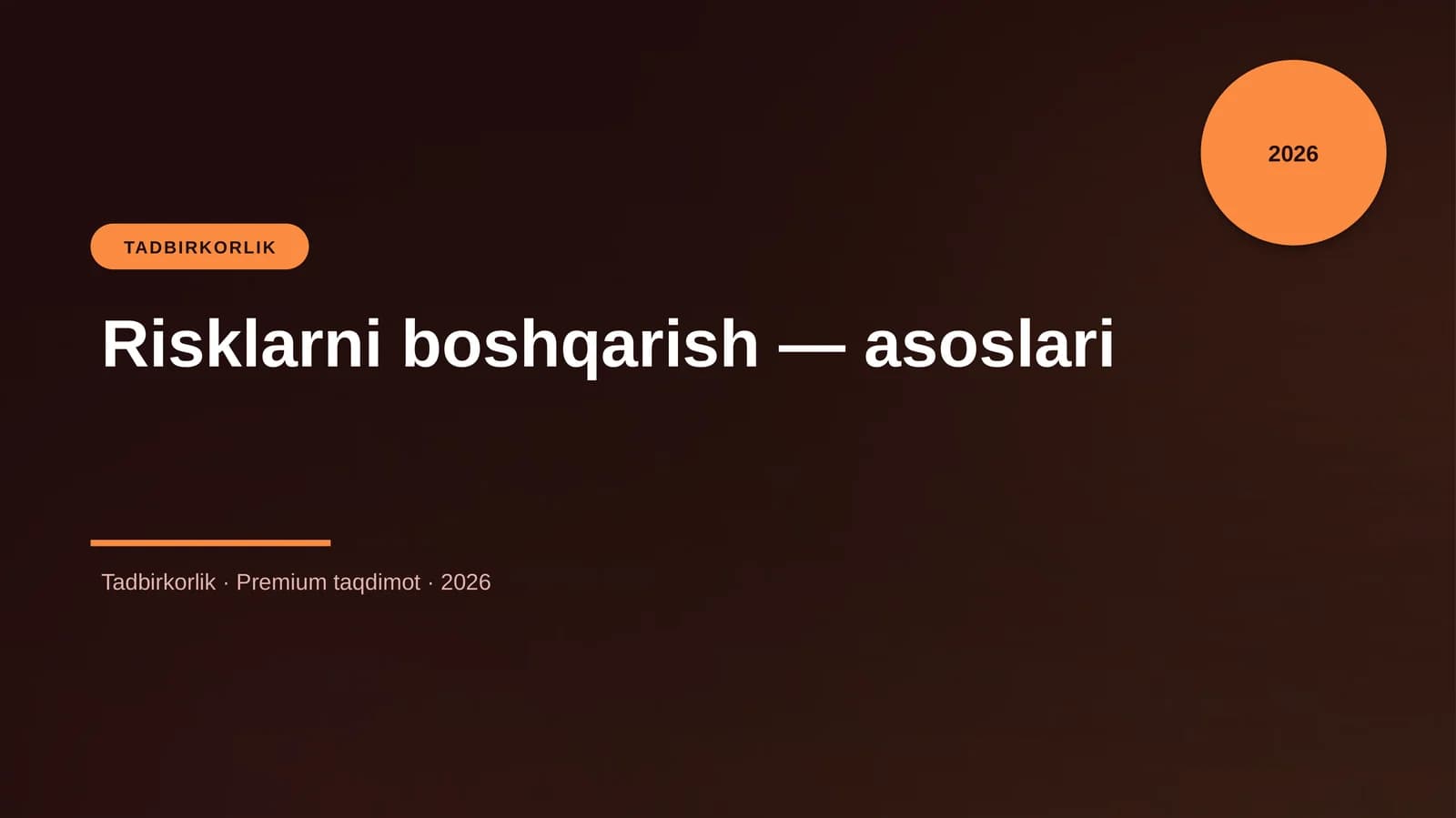 Risklarni boshqarish — asoslari