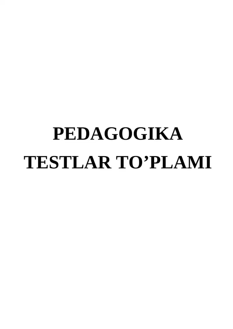 TESTLAR TO’PLAMI