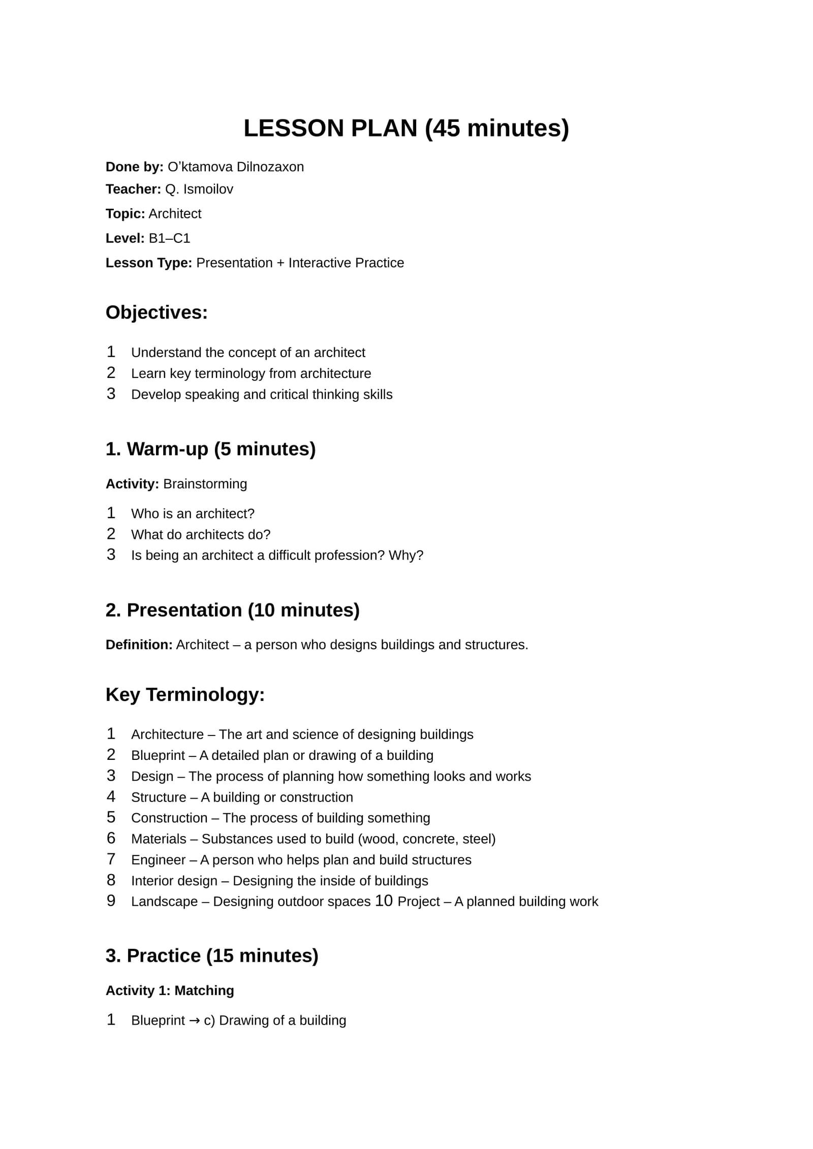 LESSON PLAN