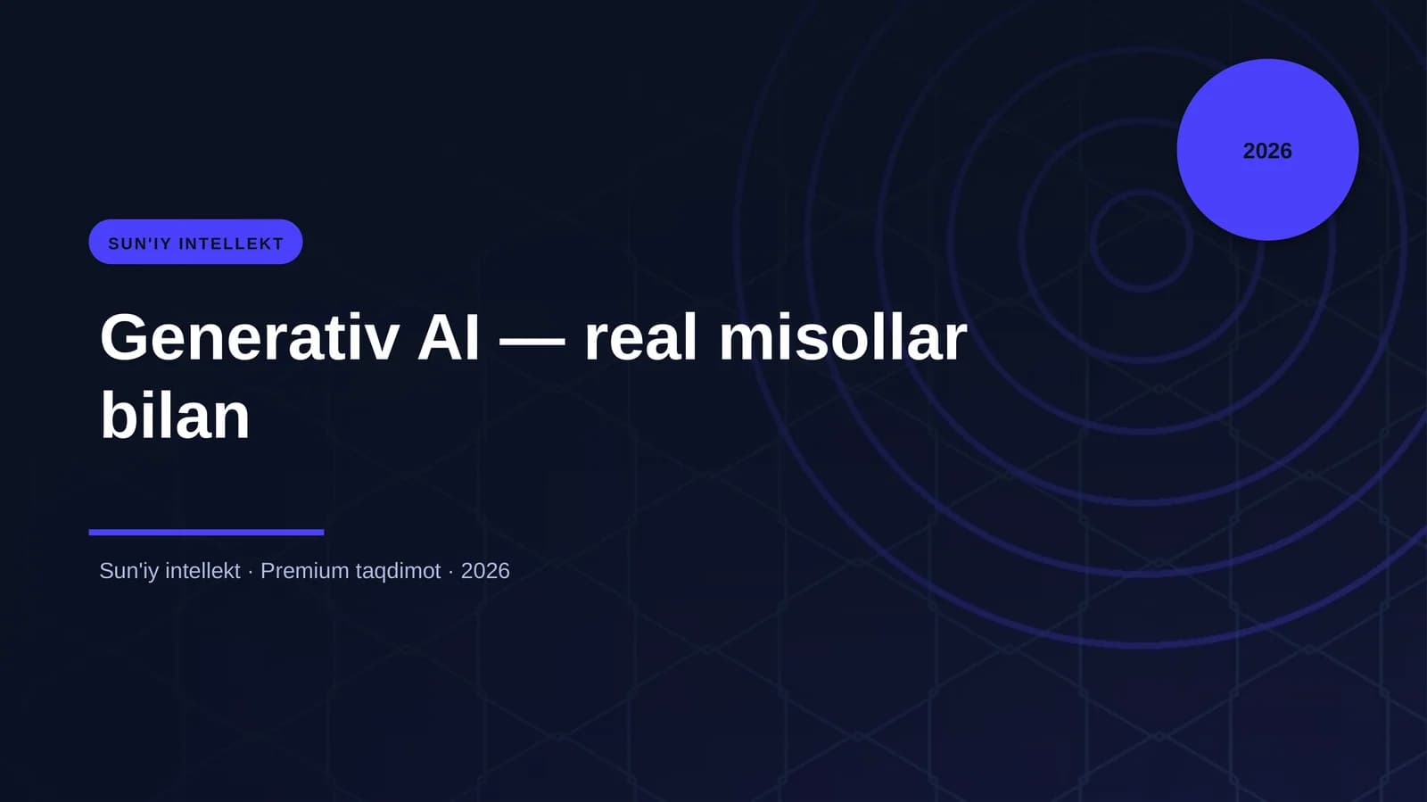 Generativ AI — real misollar bilan