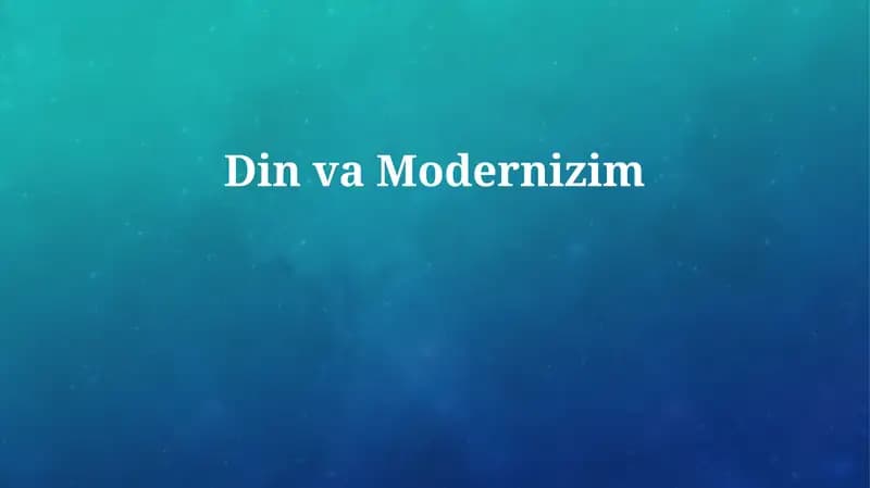 Din va Modernizim