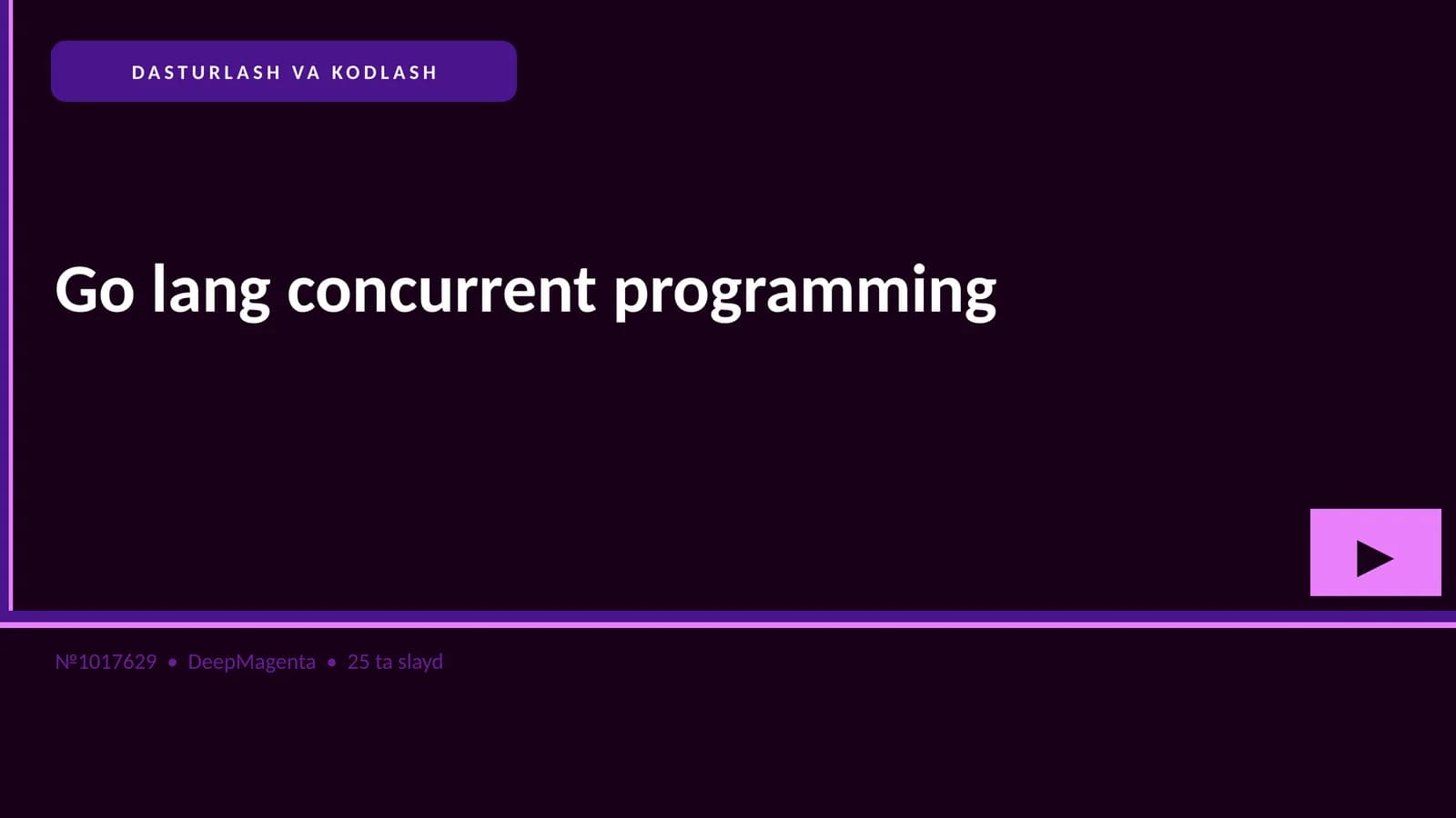 Go lang concurrent programming