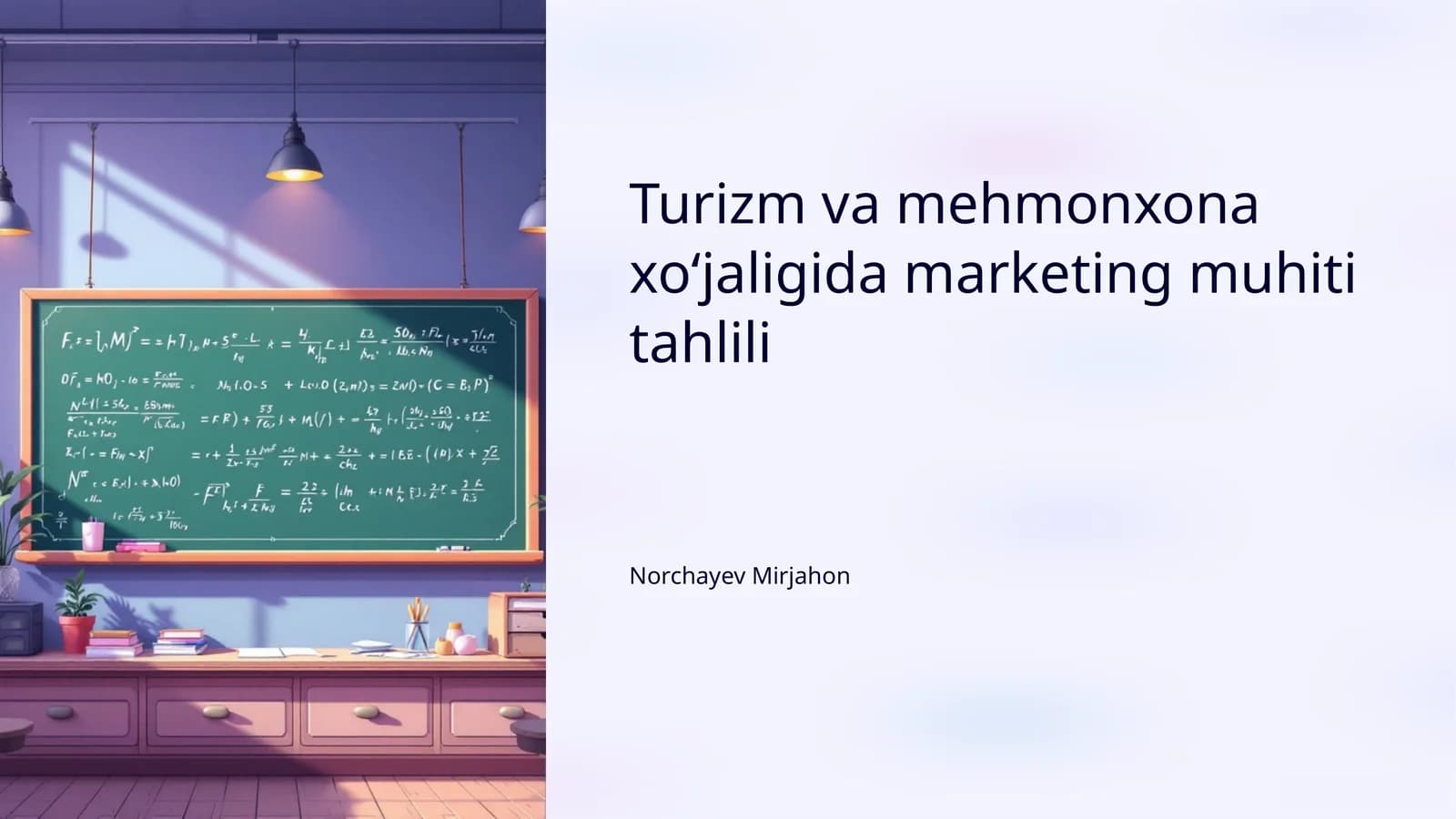 Turizm va mehmonxona xoʻjaligida marketing muhiti tahlili
