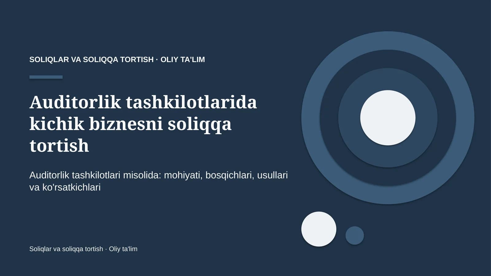 auditorlik tashkilotlarida kichik biznesni soliqqa tortish 1721