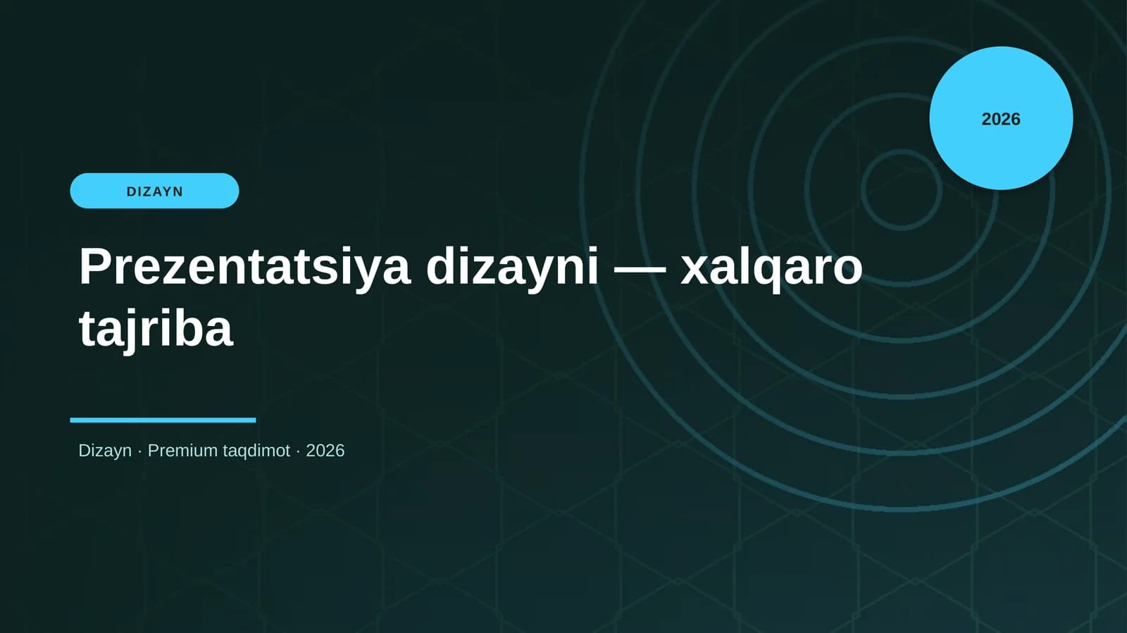 Prezentatsiya dizayni — xalqaro tajriba