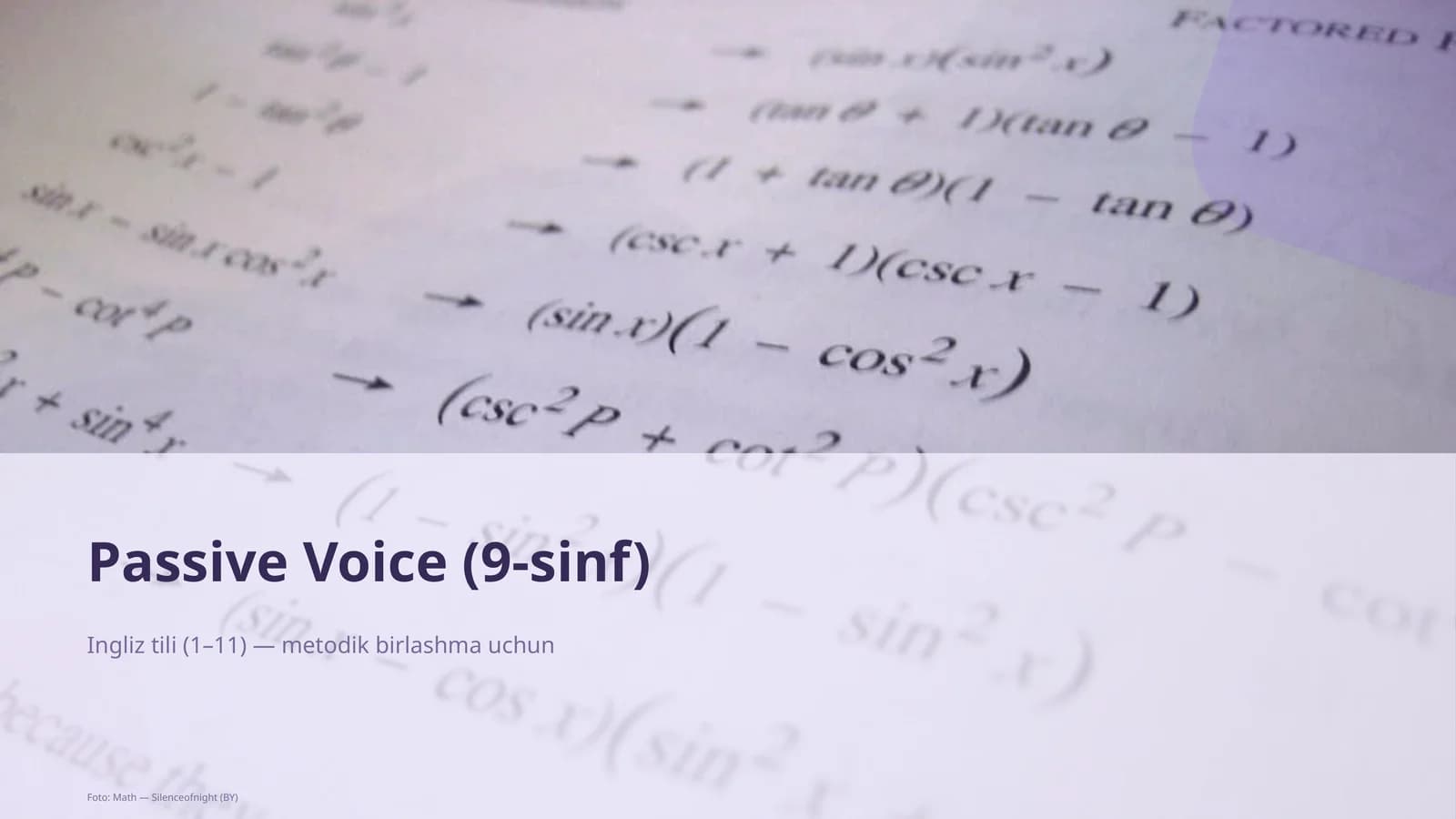 Passive Voice (9-sinf)