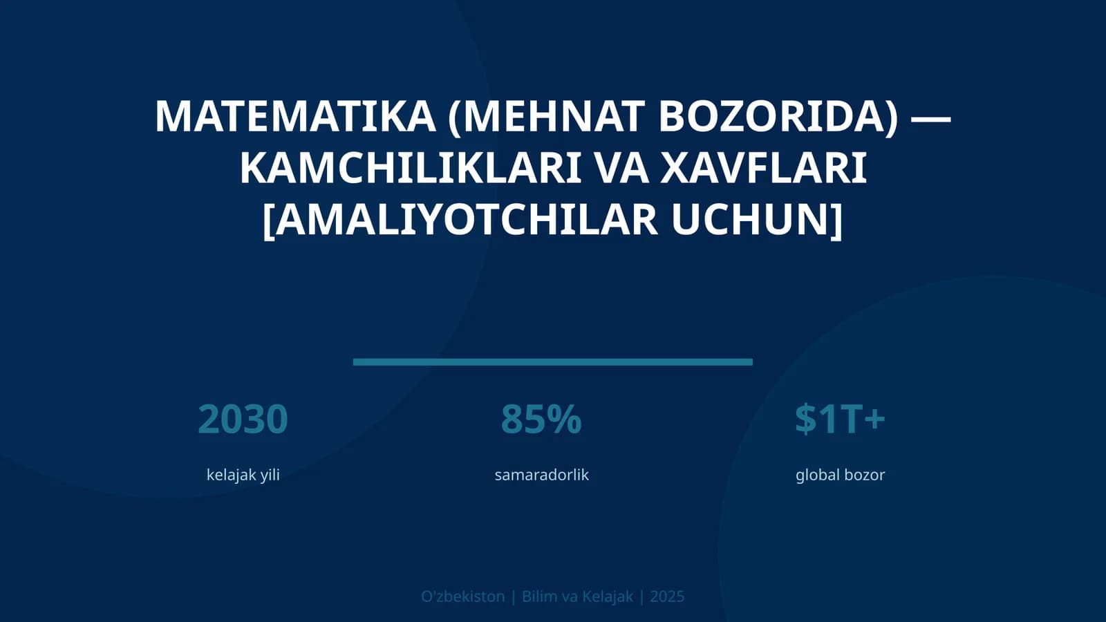 Matematika (mehnat bozorida) — kamchiliklari va xavflari [amaliyotchilar uchun]