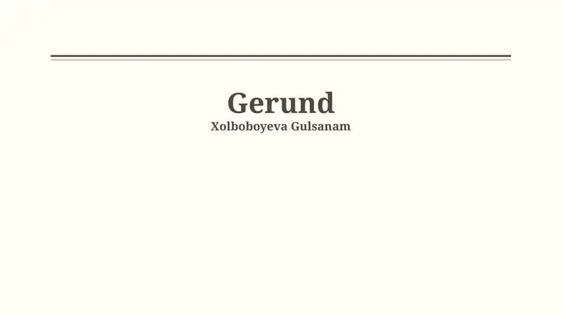 Gerund