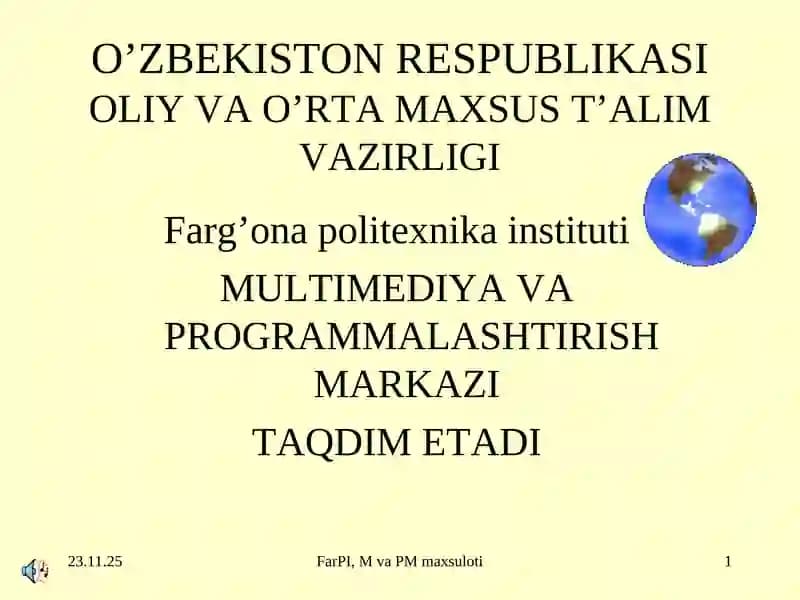 METALLURGIYAVA METALL ISHLAB CHIQARISH TEXNOLOGIYASI