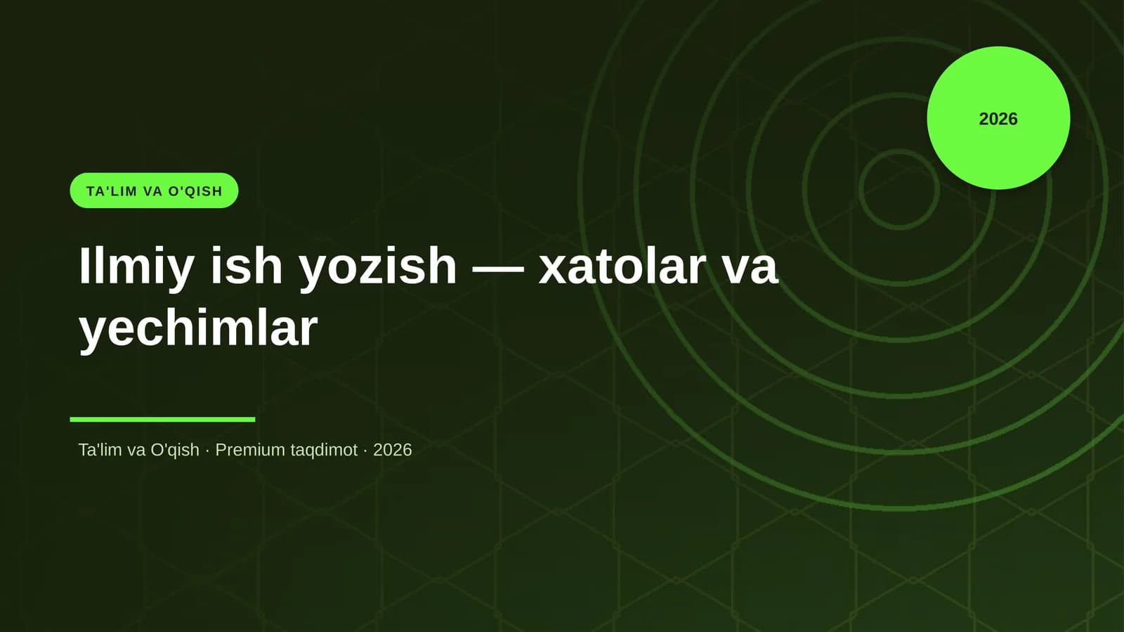 Ilmiy ish yozish — xatolar va yechimlar