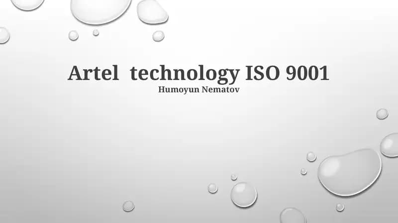Artel technology ISO 9001