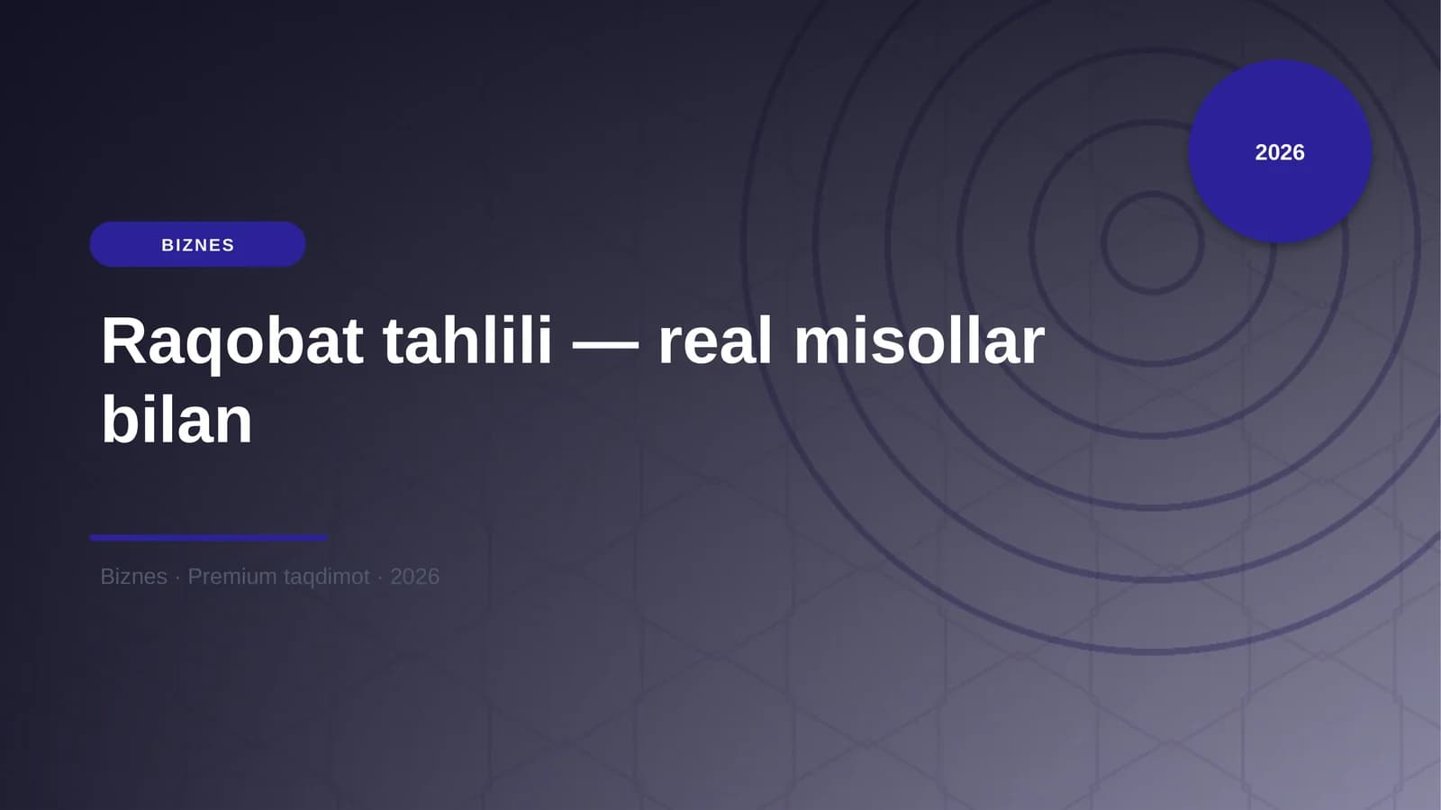 Raqobat tahlili — real misollar bilan