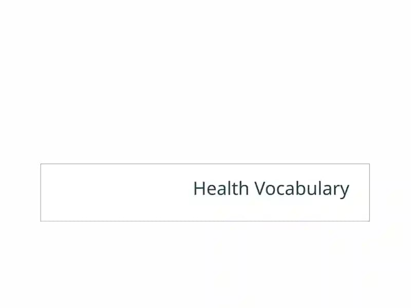 Health Vocabulary
