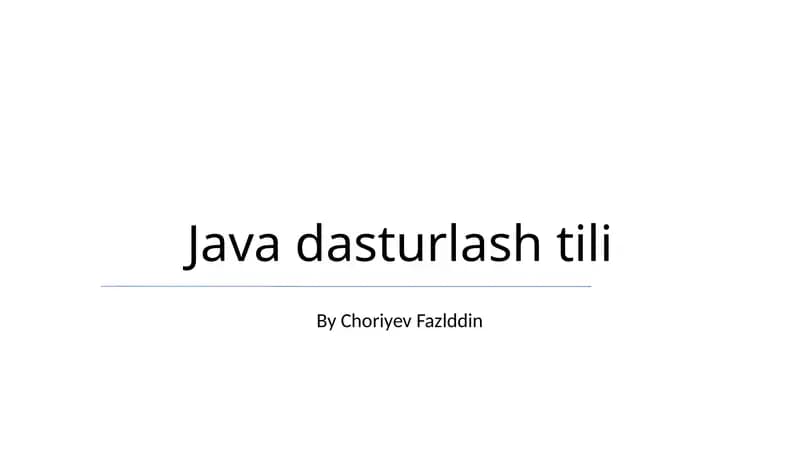 Java dasturlash tili
