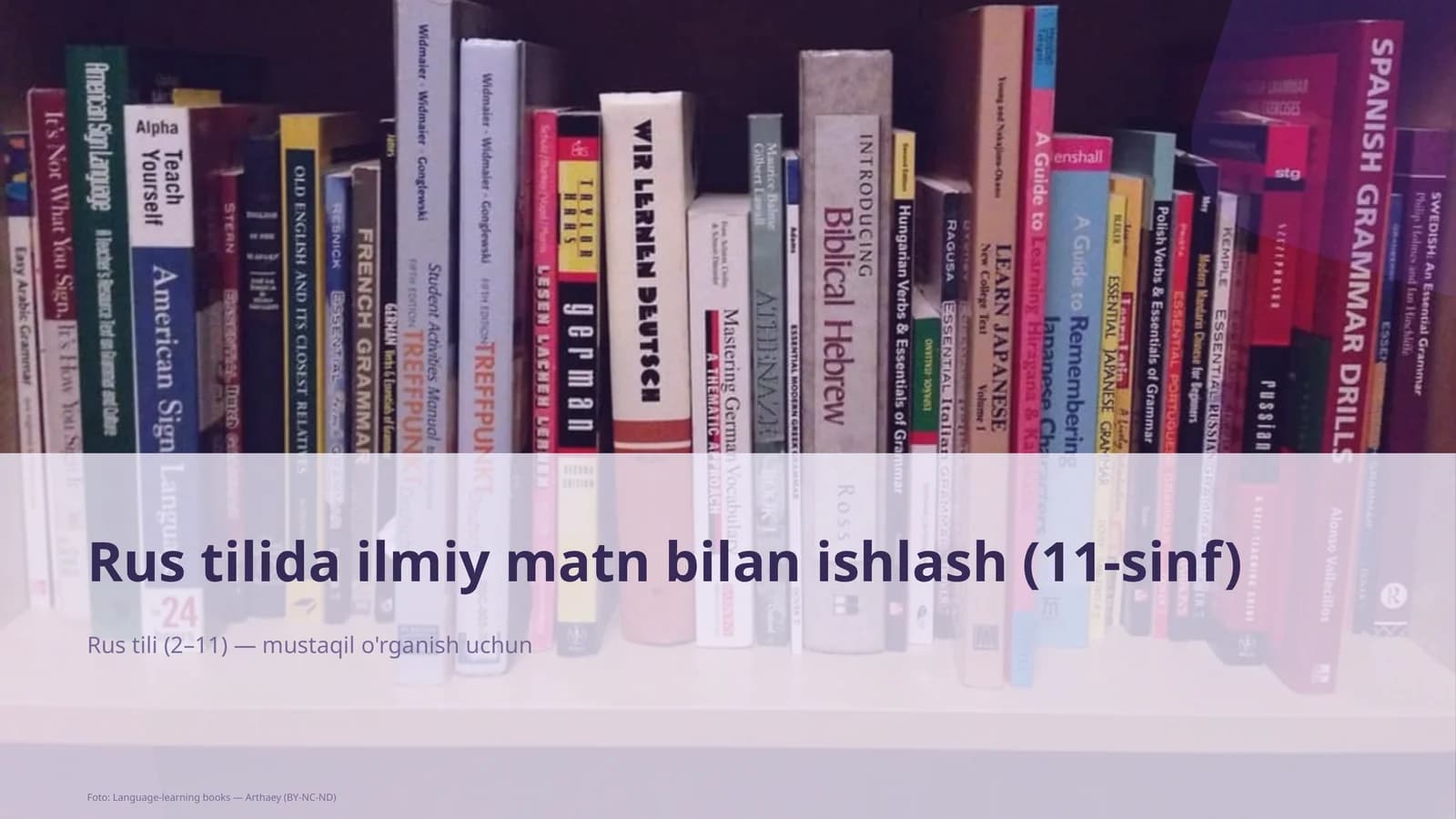 Rus tilida ilmiy matn bilan ishlash (11-sinf)