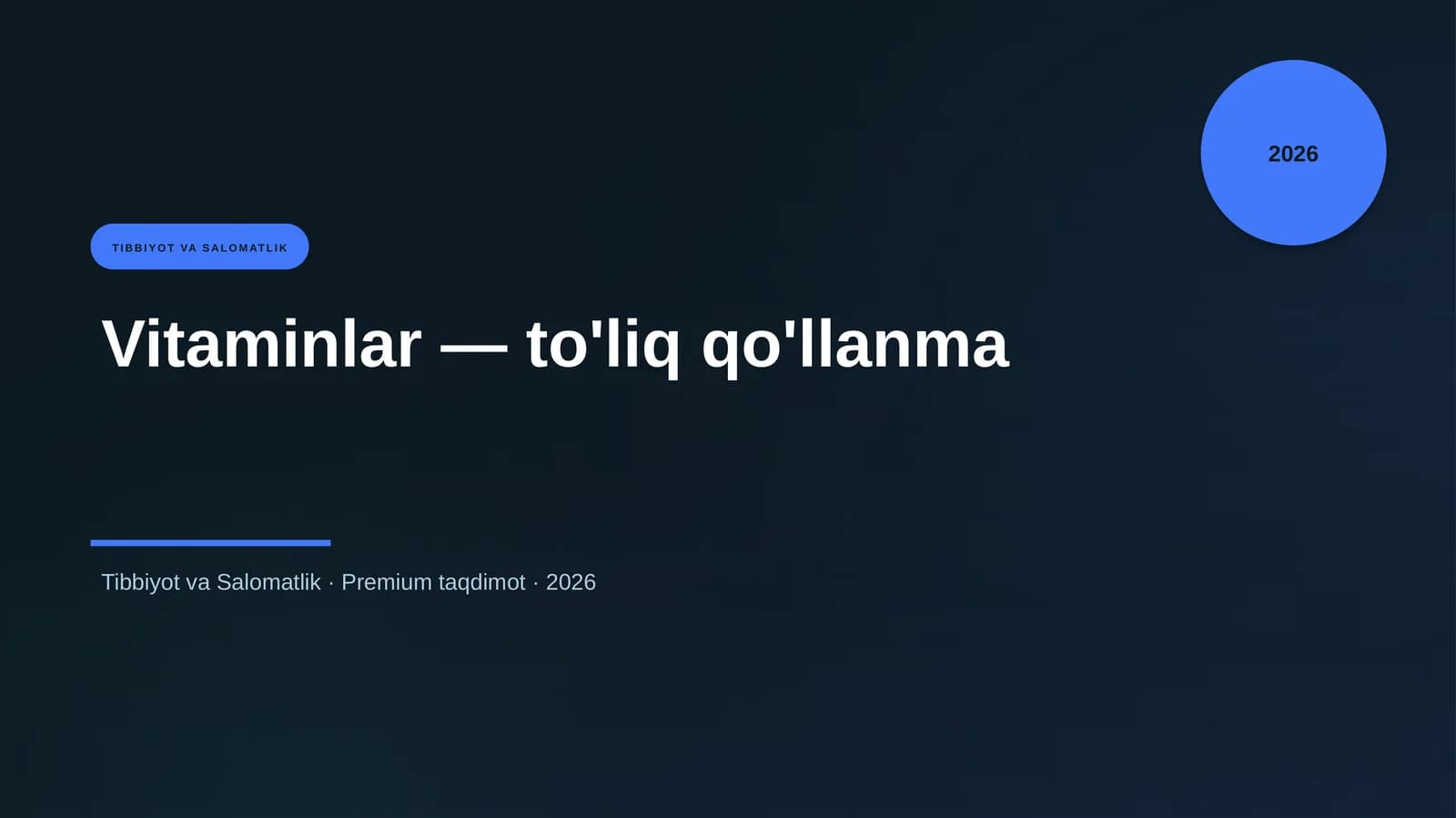 Vitaminlar — to'liq qo'llanma