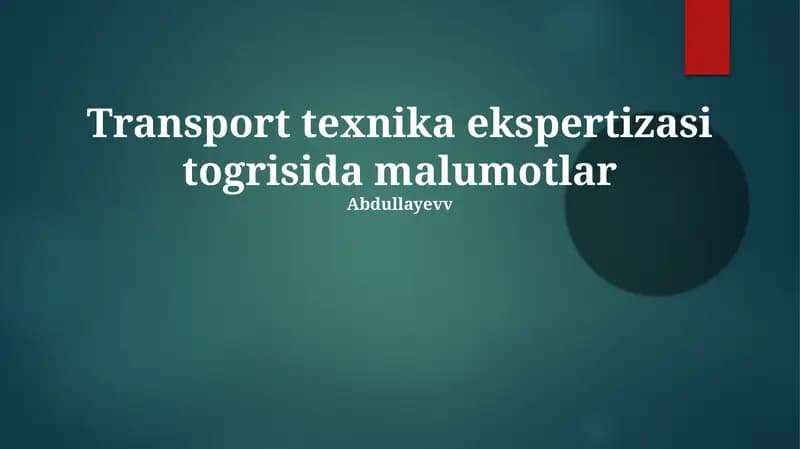 Transport texnika ekspertizasi