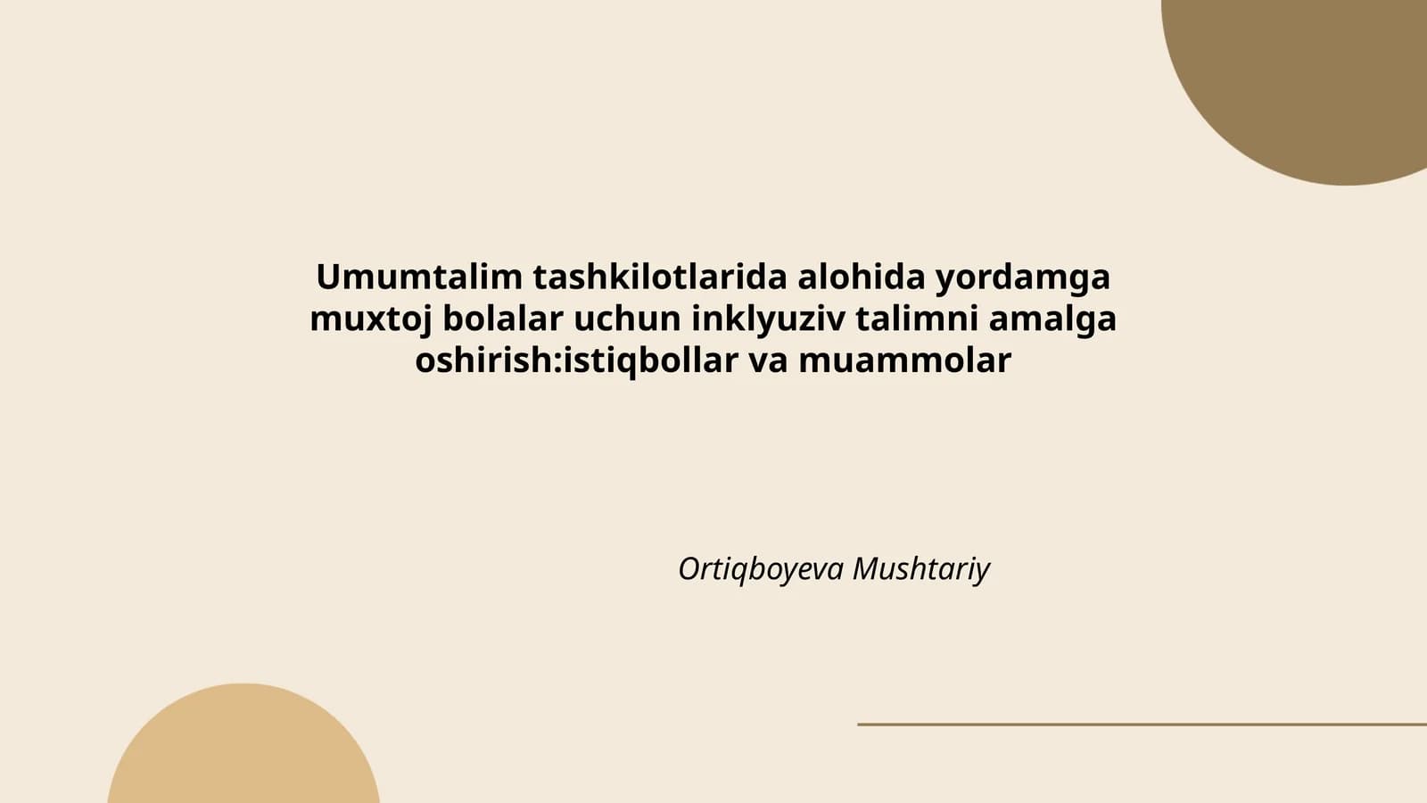 Inklyuziv talimni amalga oshirish: Istiqbollar va muammolar