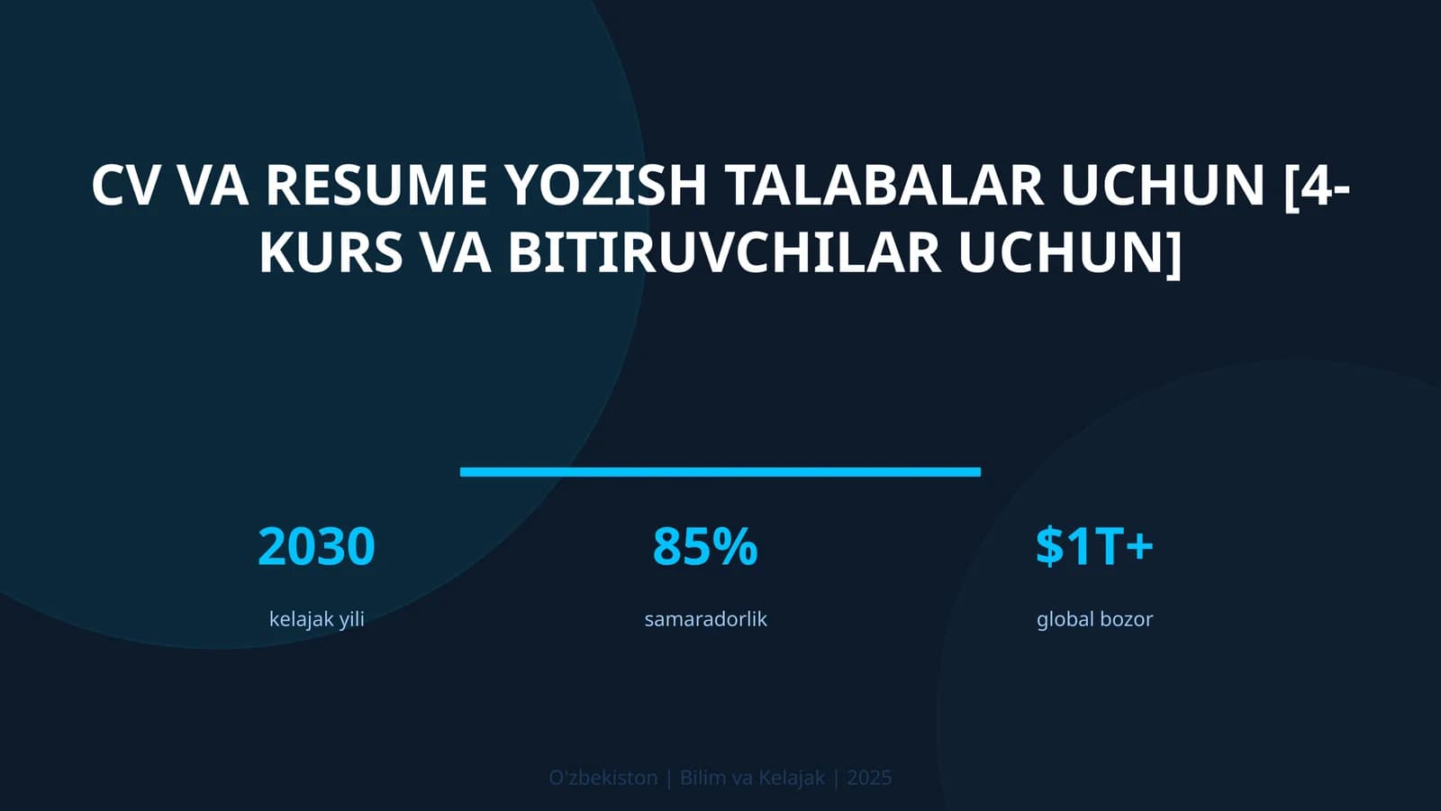 CV va resume yozish talabalar uchun [4-kurs va bitiruvchilar uchun]