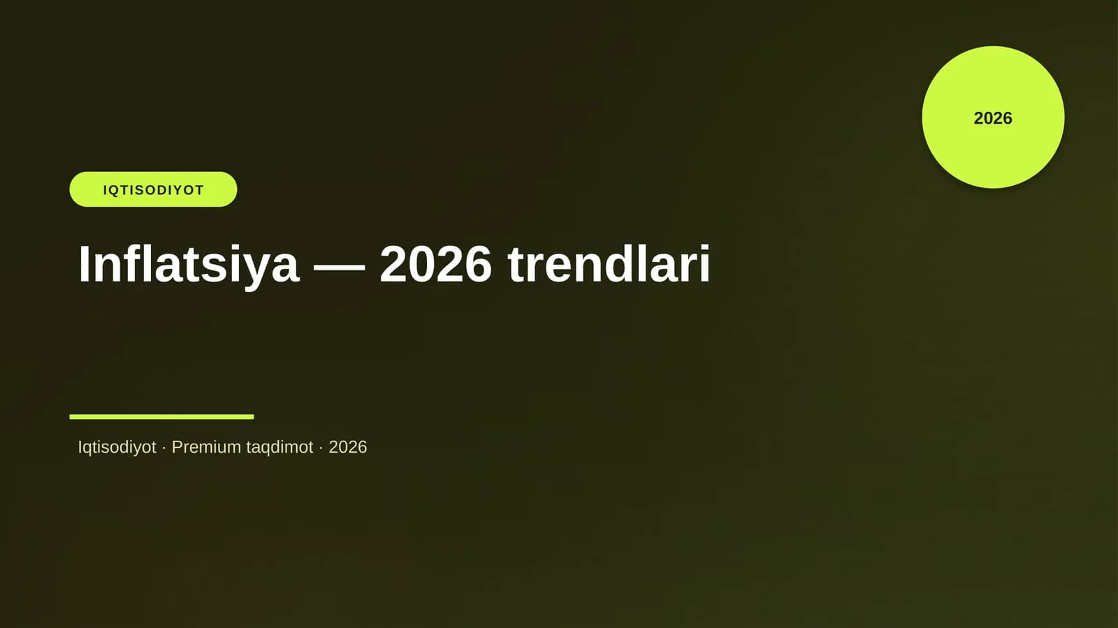 Inflatsiya — 2026 trendlari