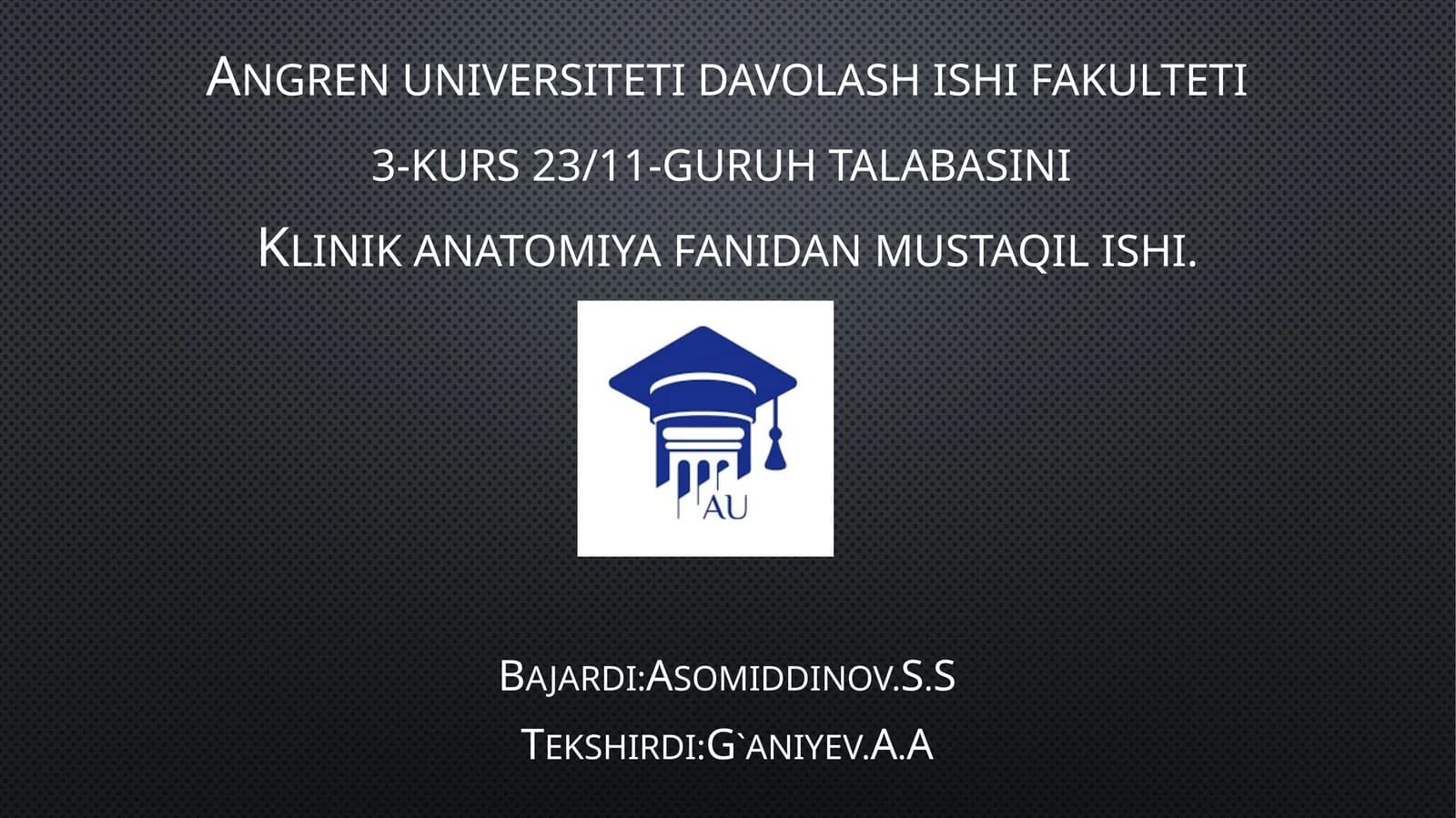 Angren universiteti davolash ishifak fakulteti