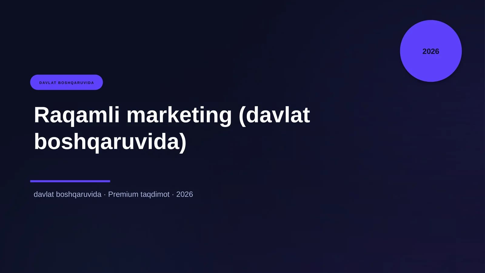 Raqamli marketing (davlat boshqaruvida)