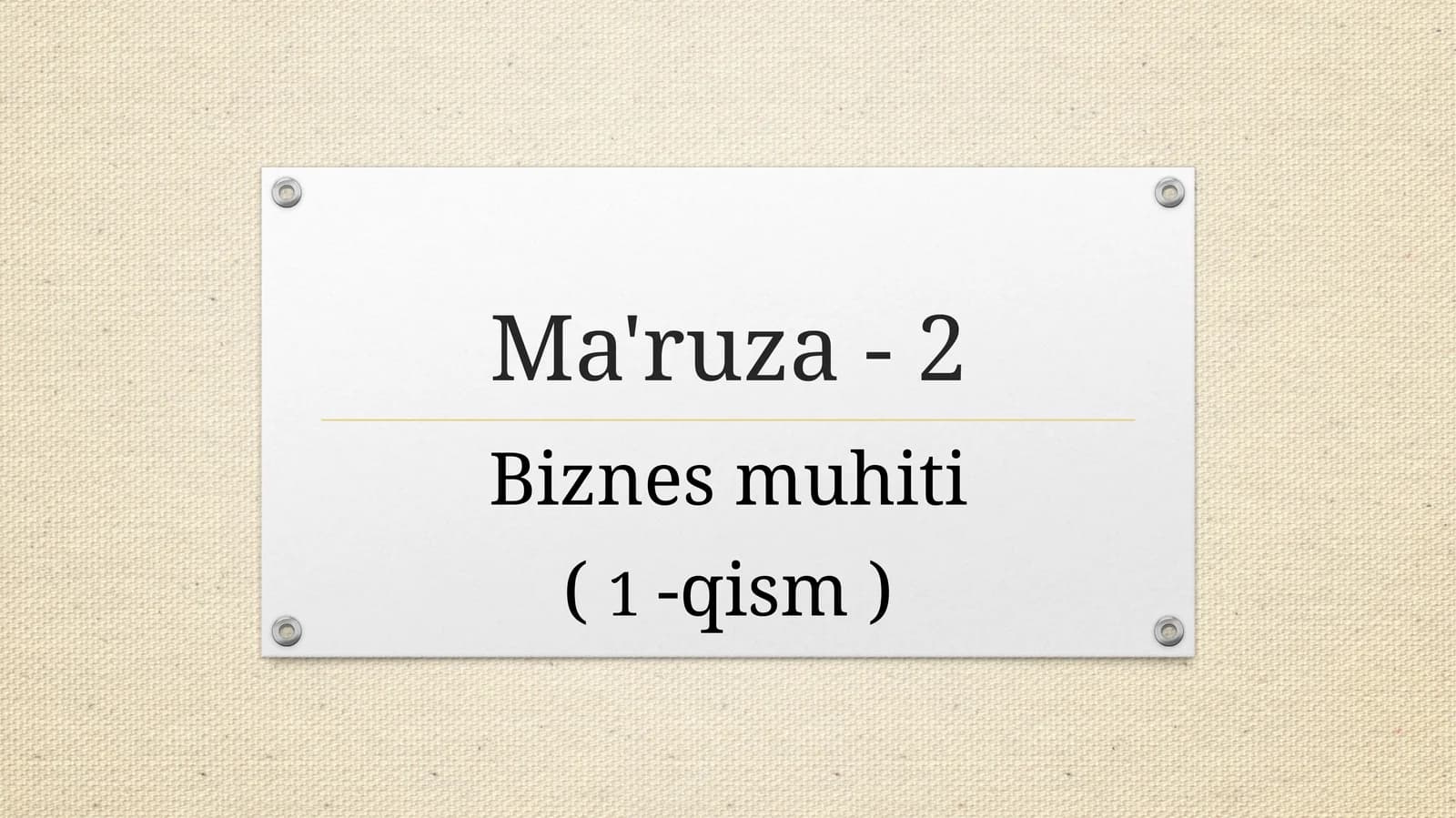 Biznes muhiti