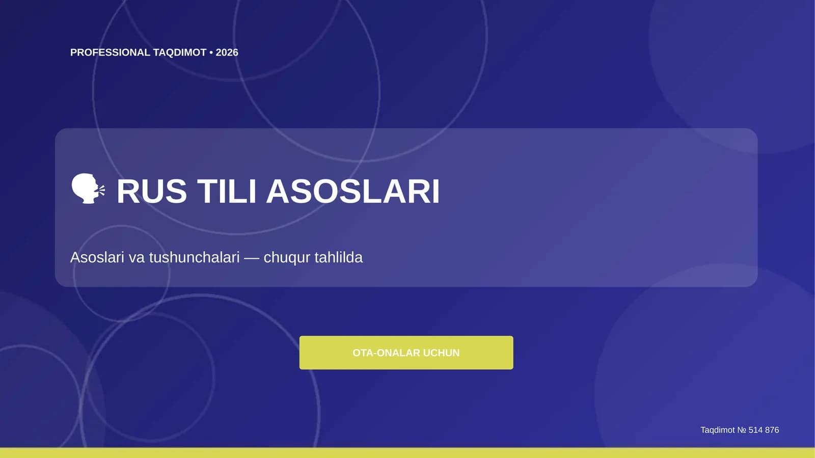 RUS TILI ASOSLARI