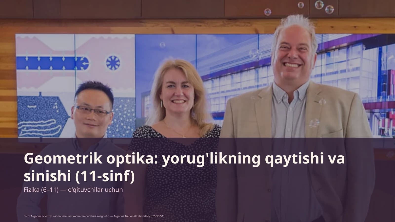 Geometrik optika: yorug'likning qaytishi va sinishi (11-sinf)