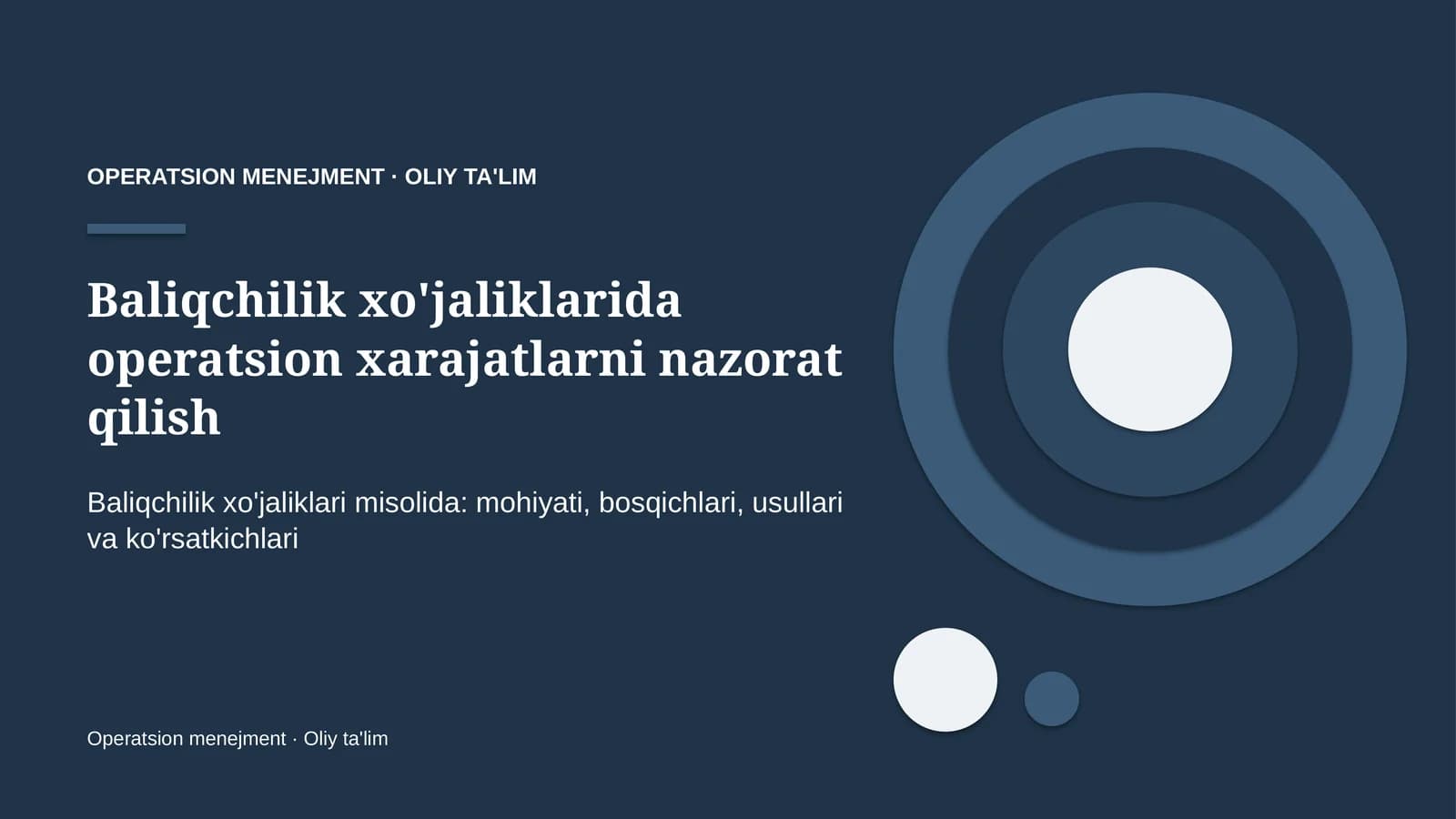 Operatsion Menejment · OLIY TA'LIM