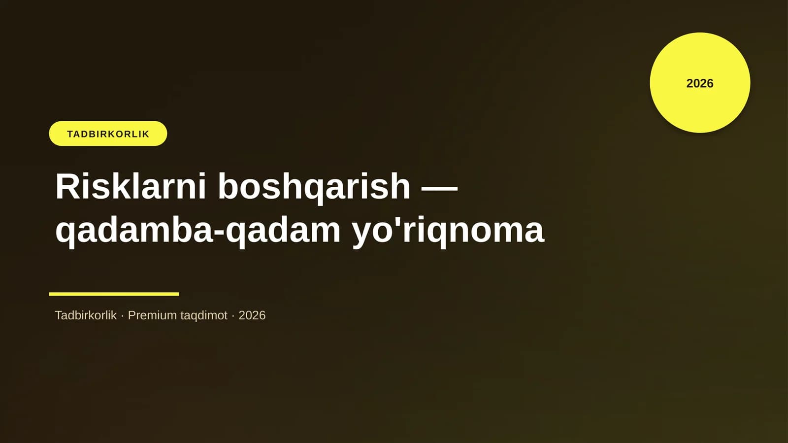 Risklarni boshqarish — qadamba-qadam yo'riqnoma