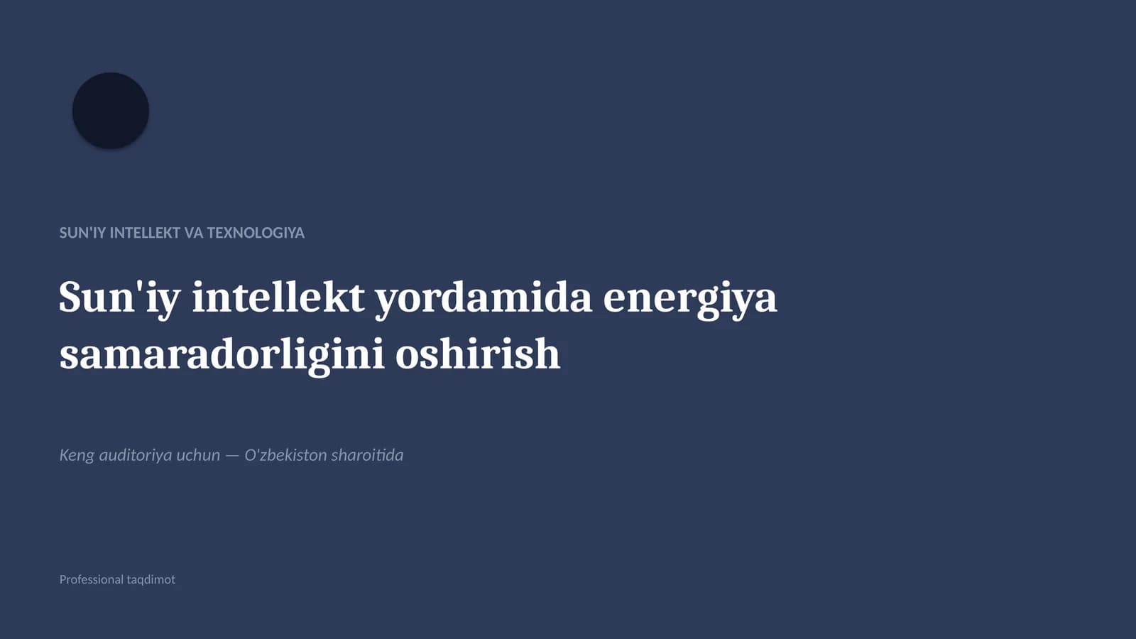 SUN'IY INTELLEKT VA TEXNOLOGIYA