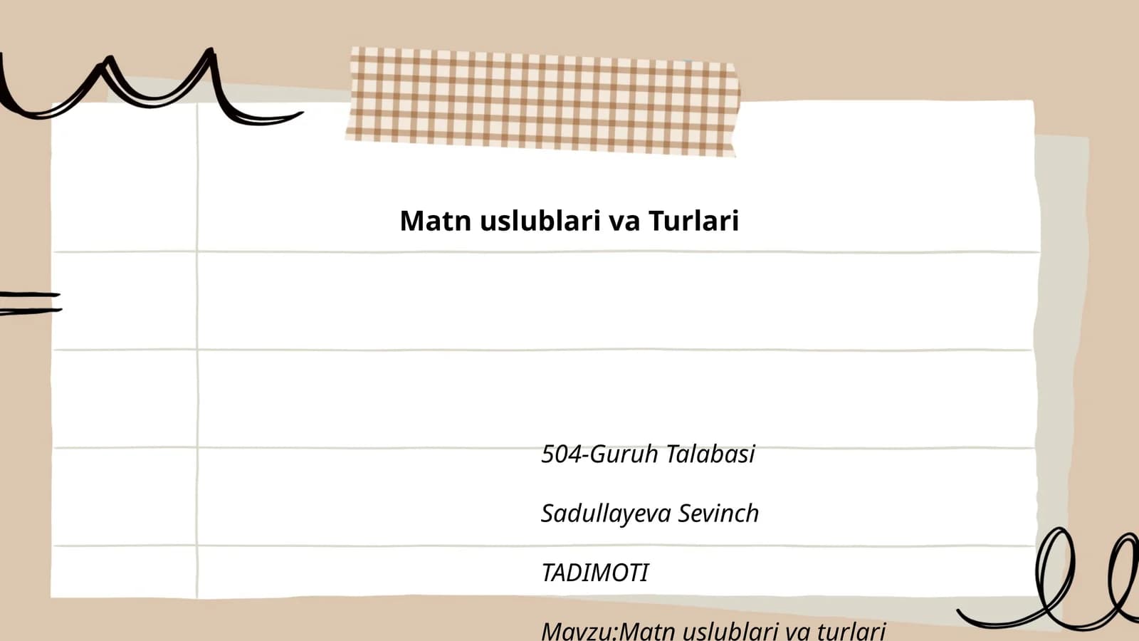 Matn uslublari va Turlari
