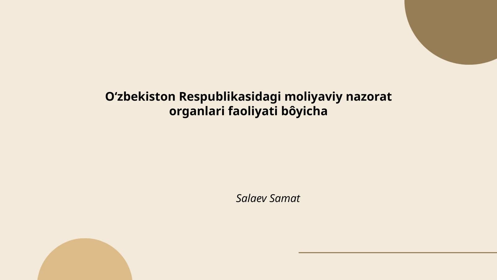 Davlat moliyaviy nazorati tizimi
