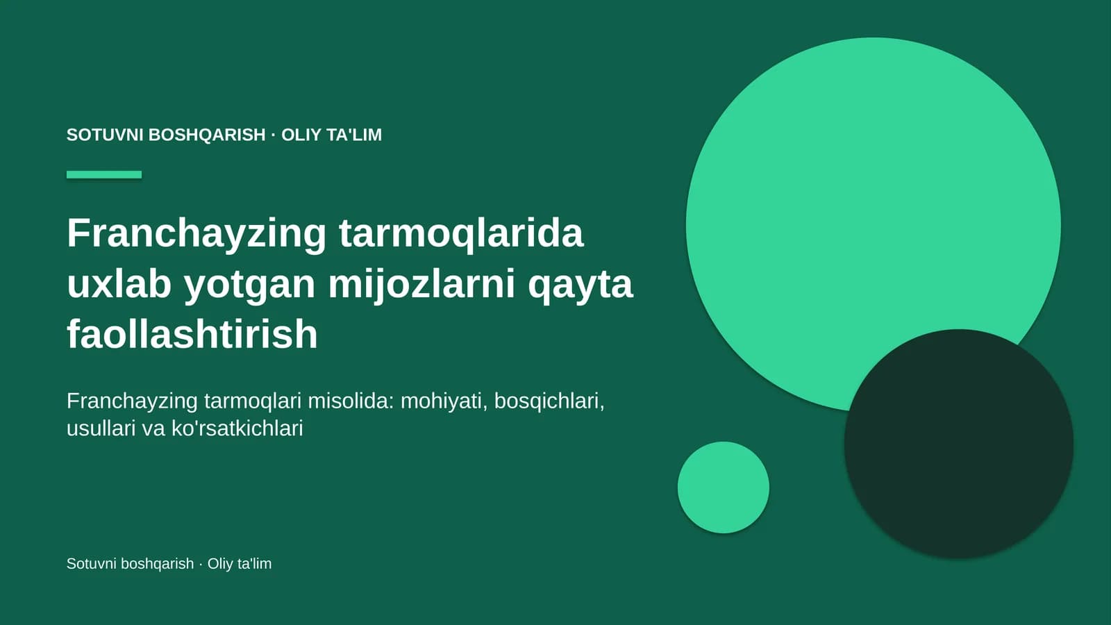franchayzing tarmoqlarida uxlab yotgan mijozlarni qayta faollashtirish 5222