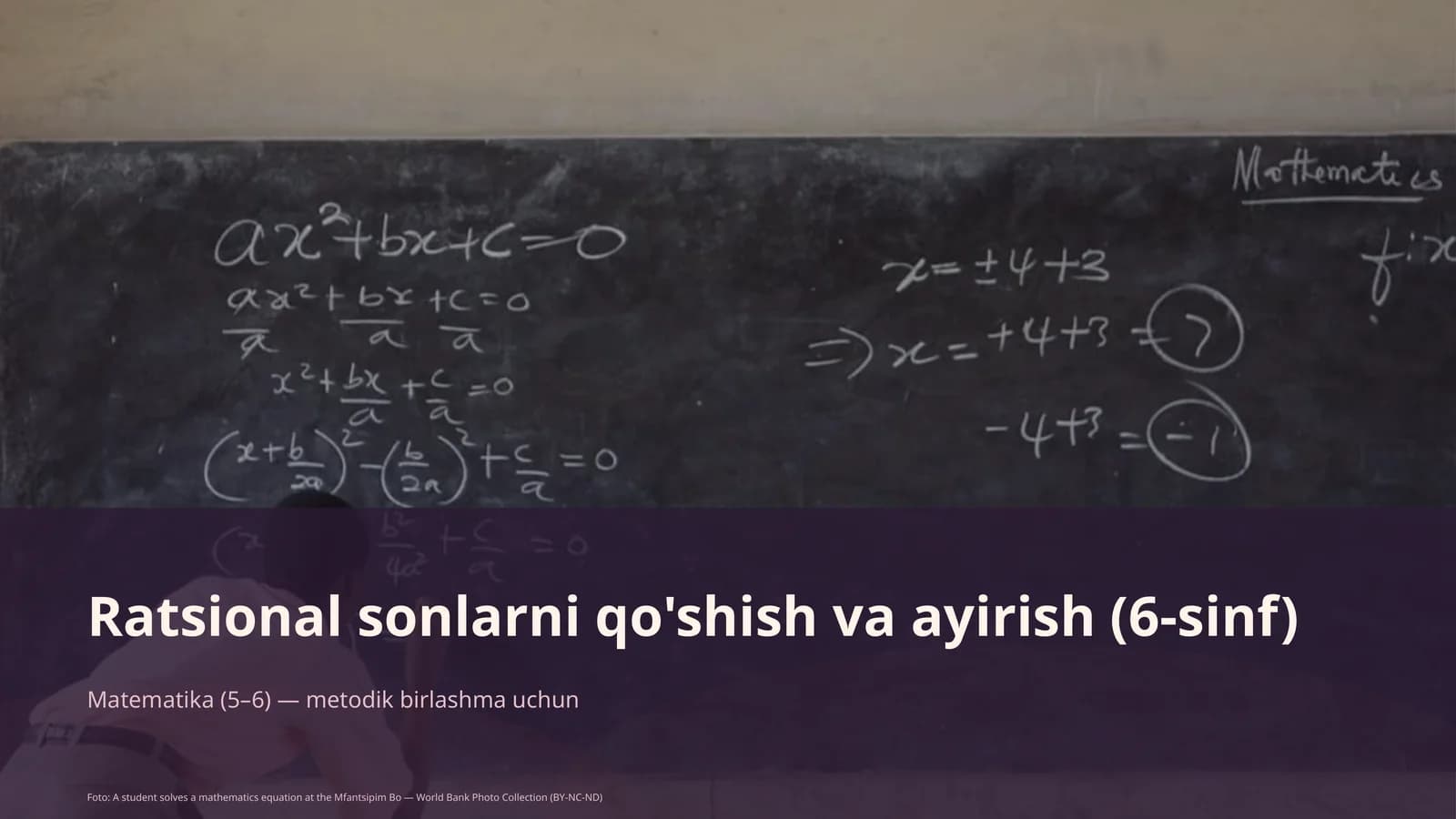 Ratsional sonlarni qo'shish va ayirish (6-sinf)