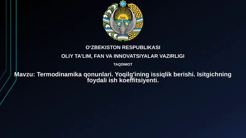Termodinamikaqonunlari