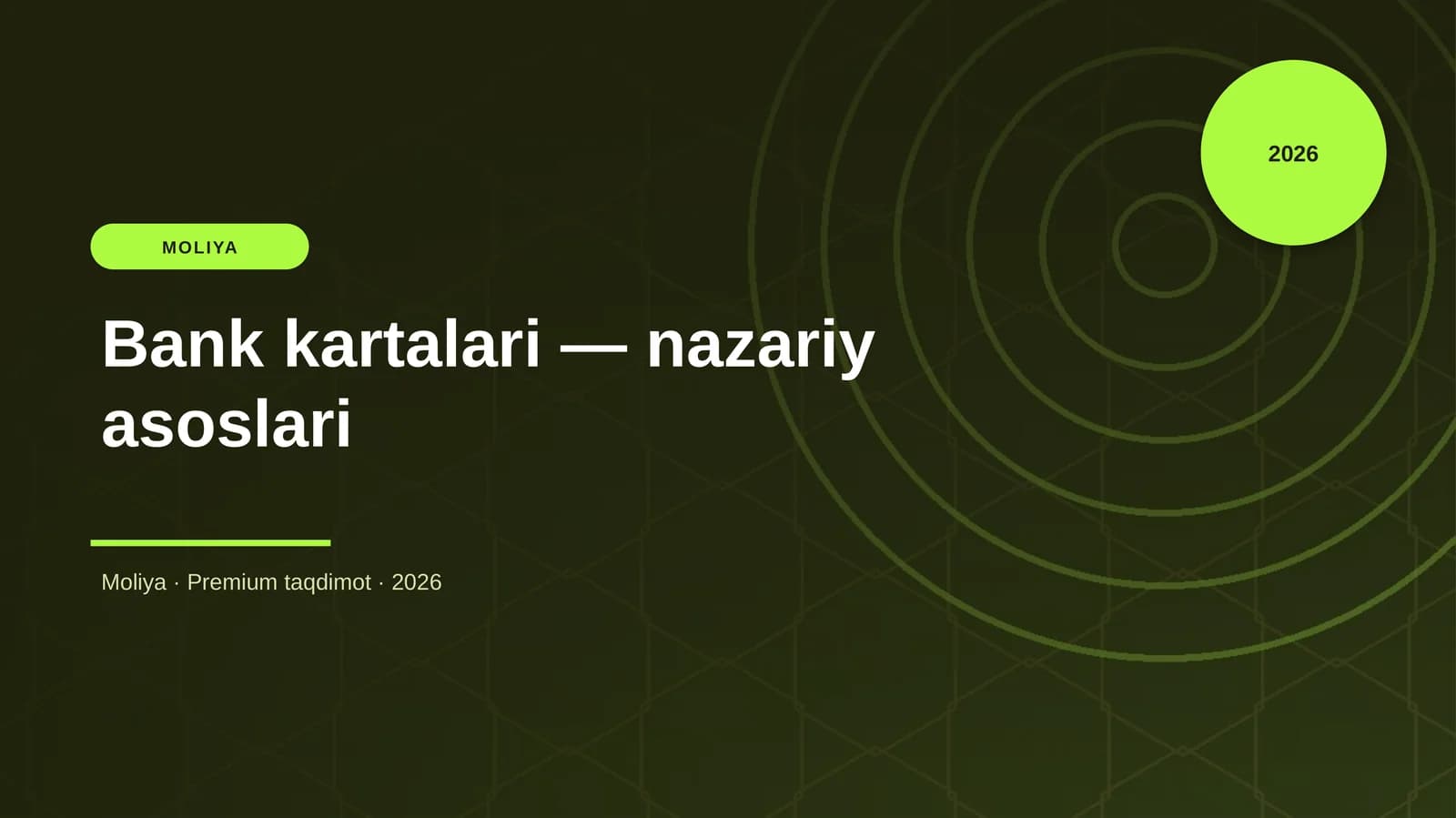 Bank kartalari — nazariy asoslari